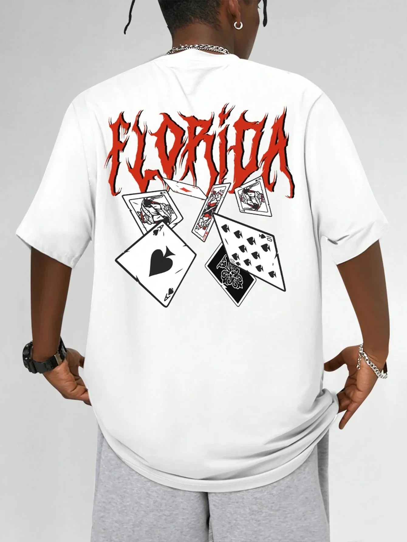 Camiseta Básica Unissex Com Estampa Cartas De Baralho