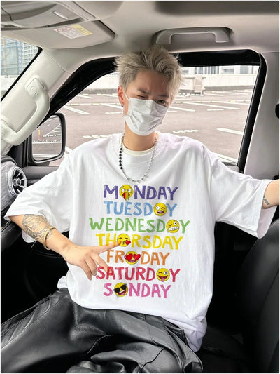 Camiseta Básica Unissex Funny Weeks Emonji - branco