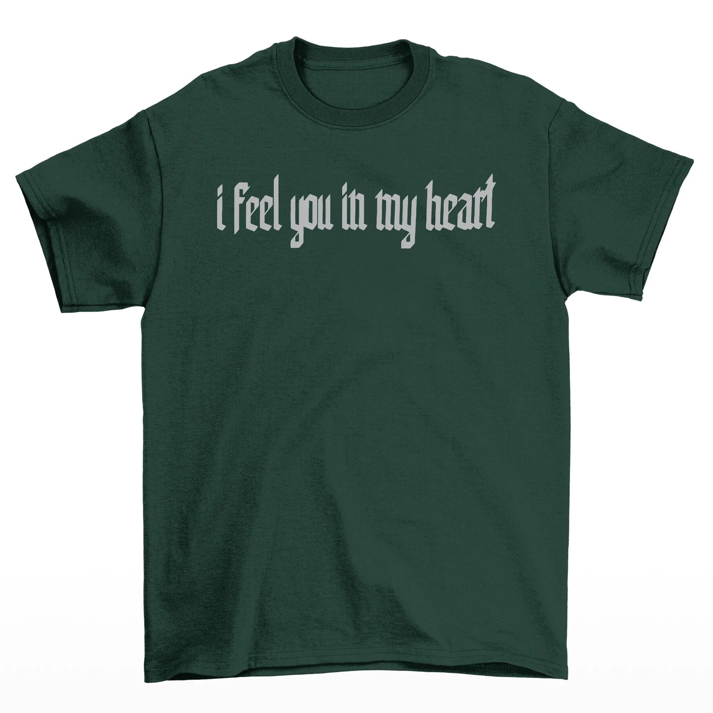Camiseta Básica Unissex I Feel You in My Heart Skull - verde