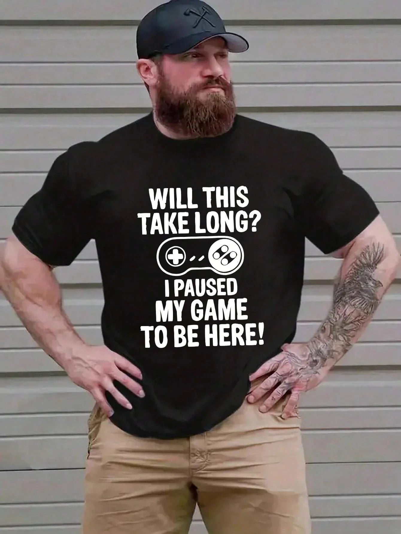 Camiseta Básica Unissex I Paused My Game To Be Here Controle - preto