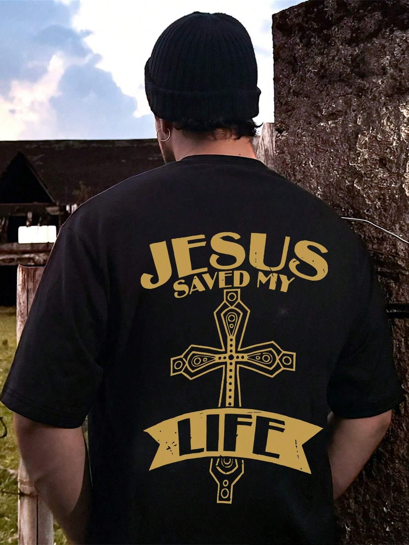Camiseta Básica Unissex Com Estampa Cruz Jesus