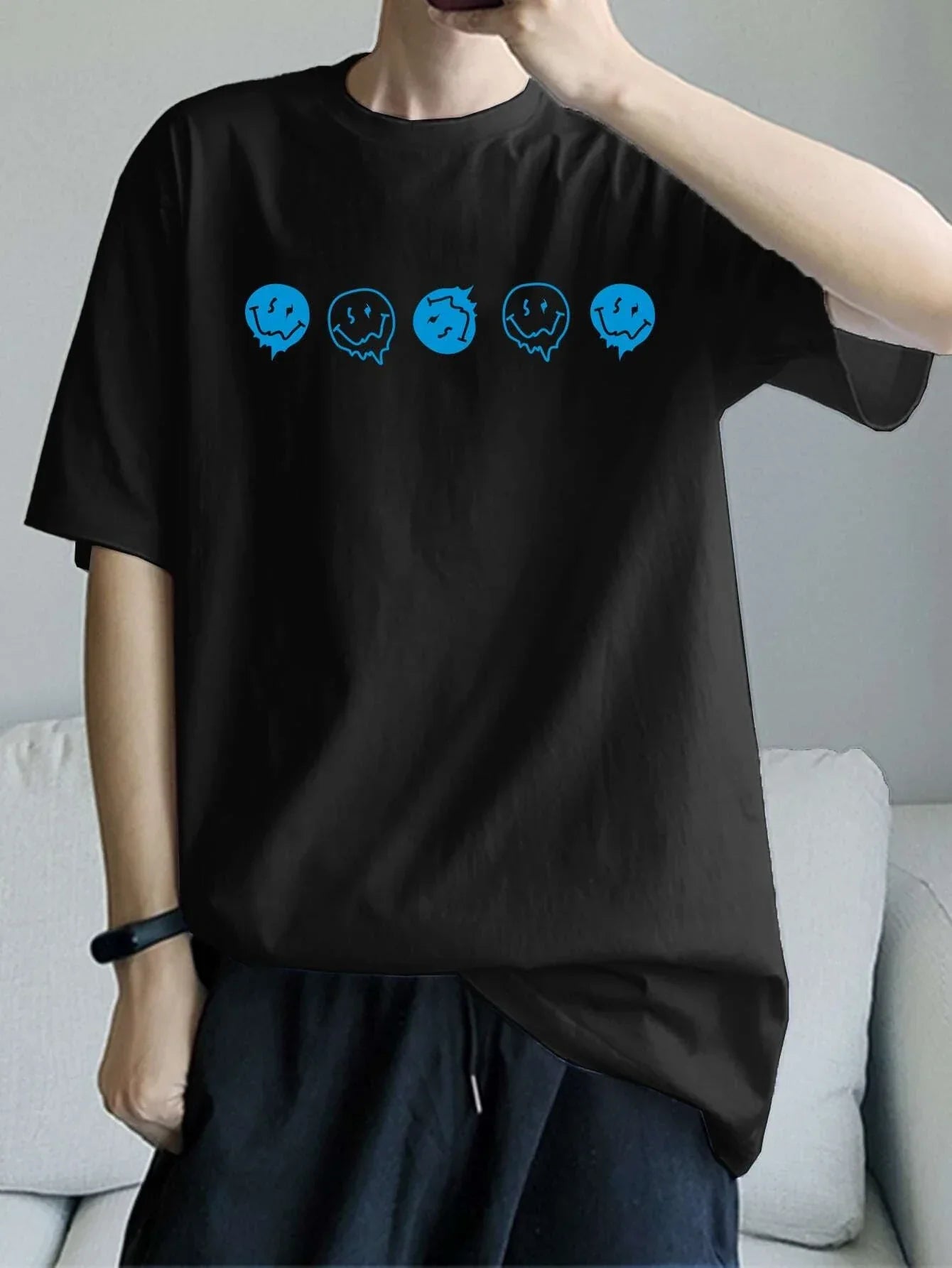 Camiseta básica Unissex Com Estampa Rostos Malucos