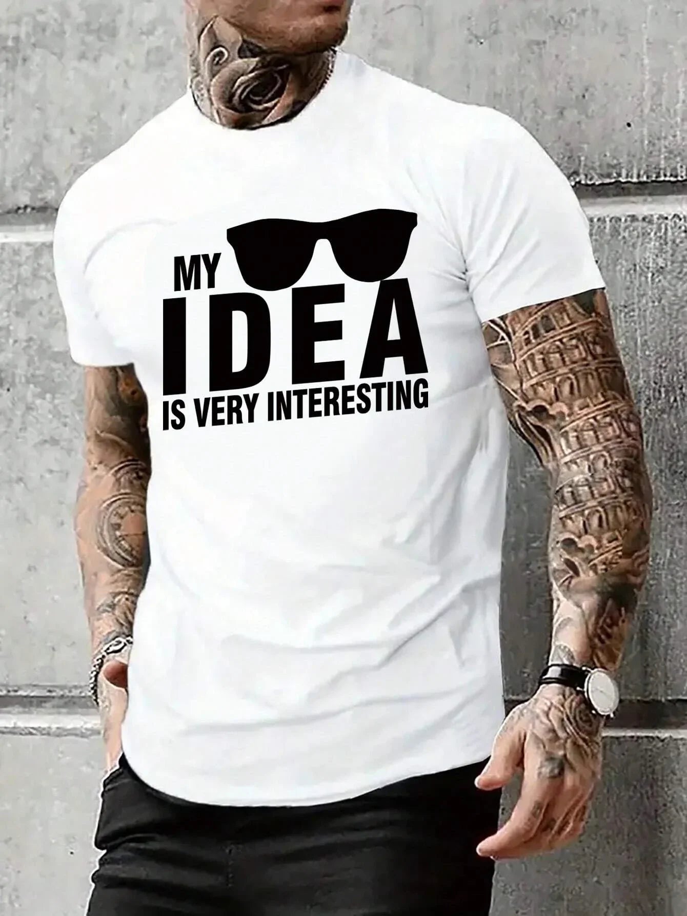 Camiseta Básica Unissex Com Estampa óculos escuro