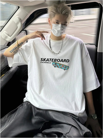 Camiseta Básica Unissex Skateboard Lachapelle - branco