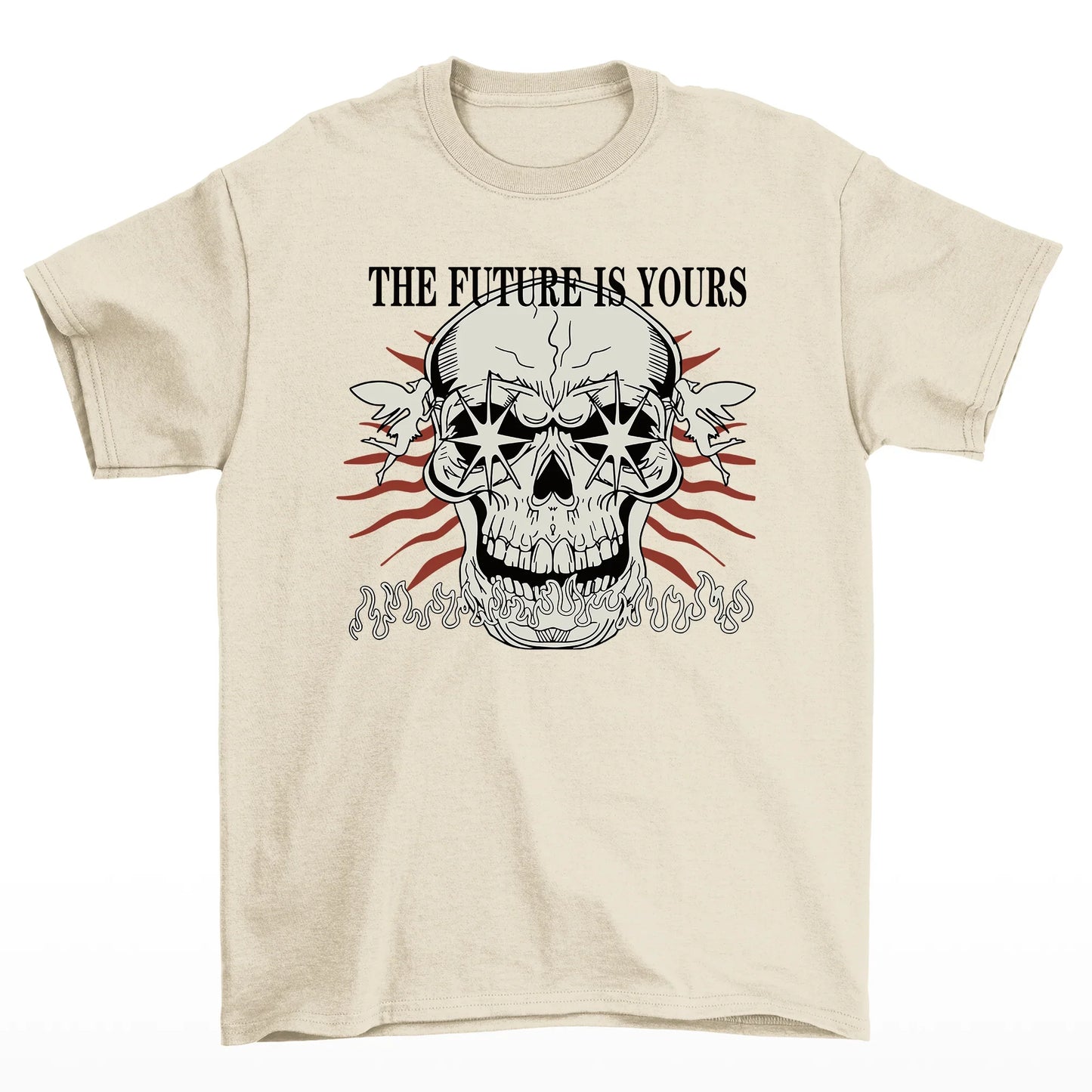 Camiseta Básica Unissex The Future Is Yours Caveira - pérola