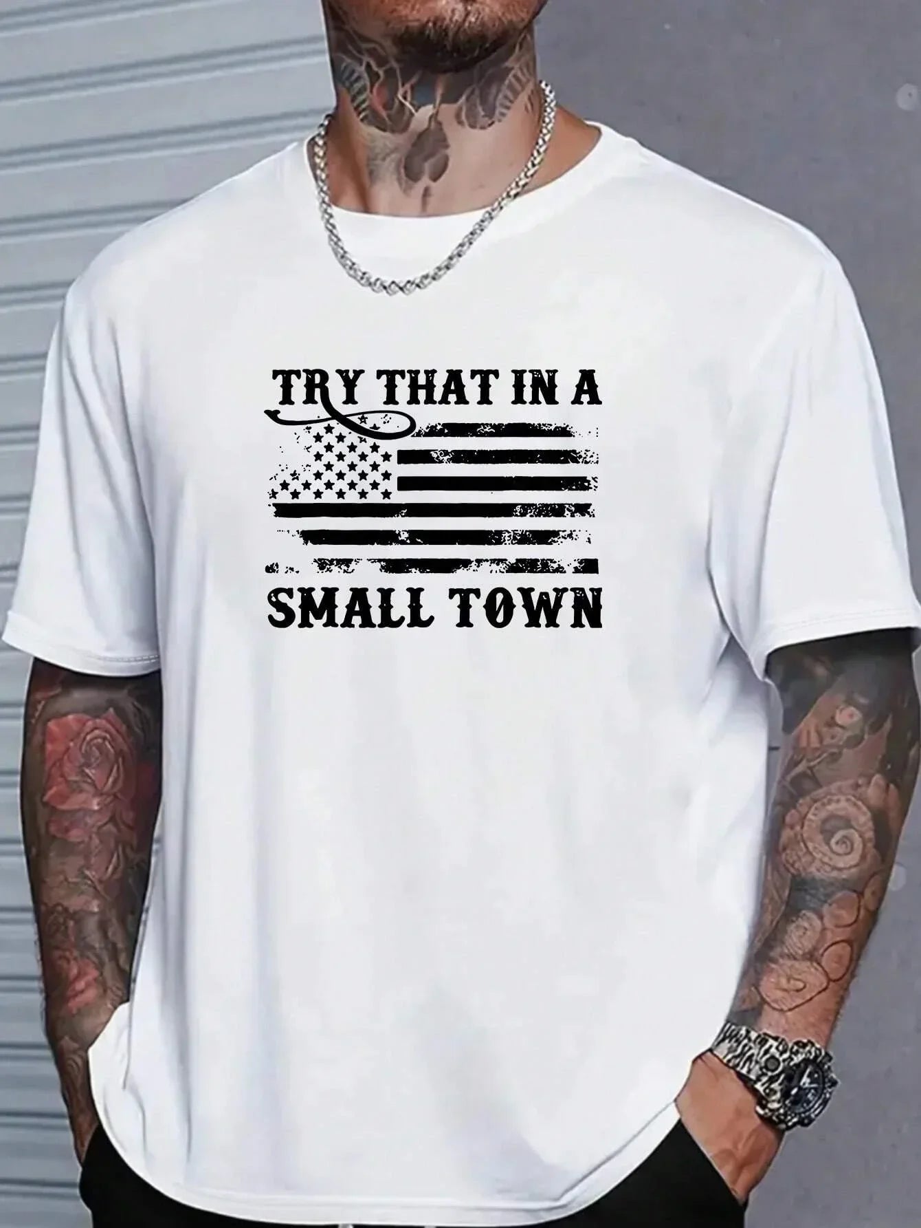 Camiseta Básica Unissex Com Estampa Bandeira Estados Unidos