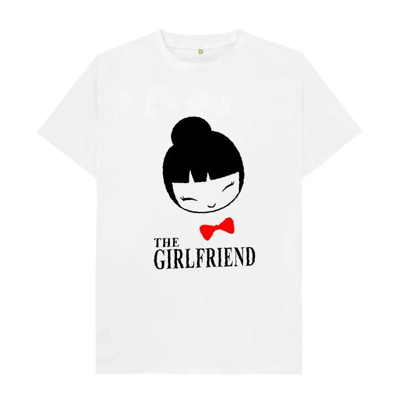 Camiseta Básica Casal Com Estampa Menina Japonesa A Namorada