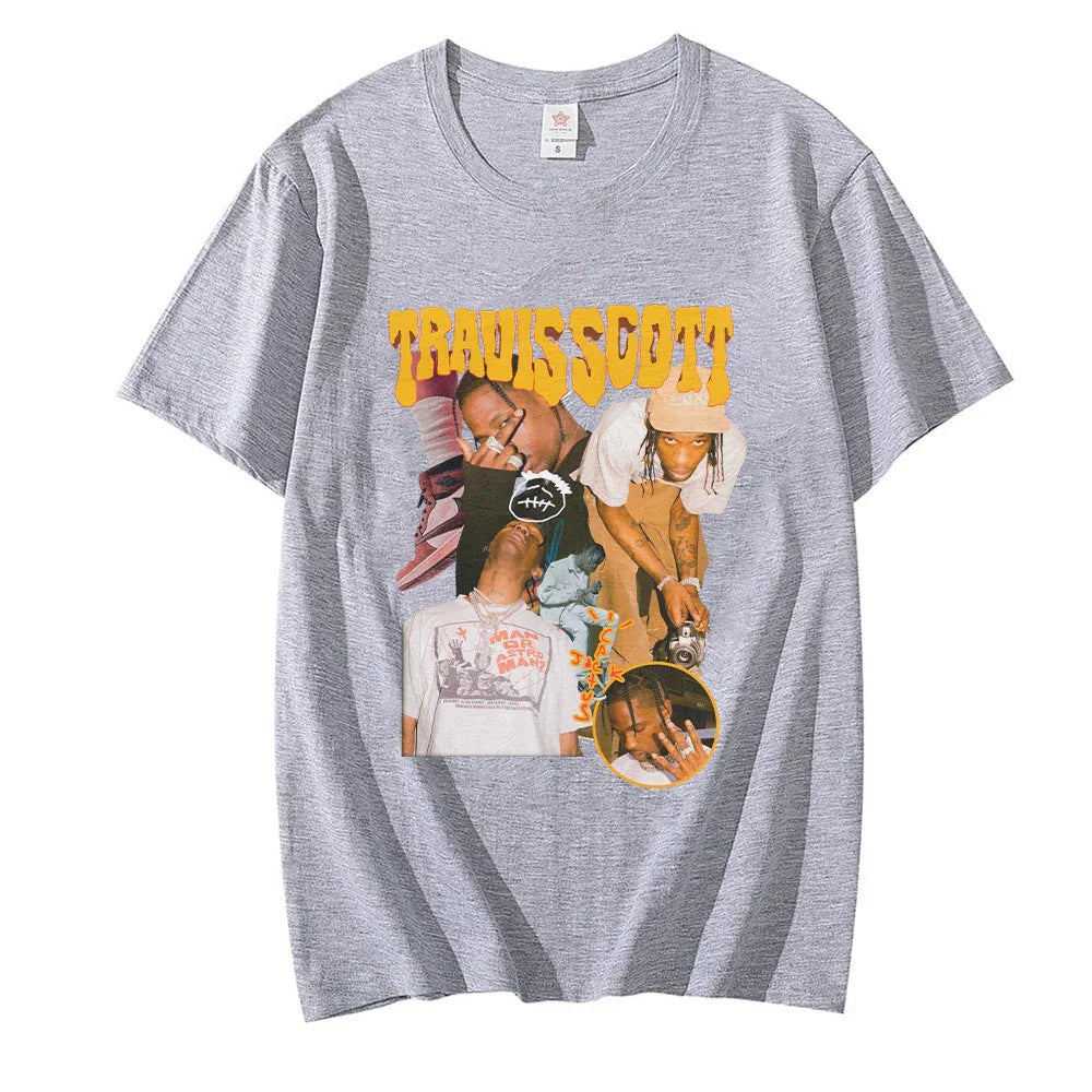 Camiseta Básica Com Estampa Travis Scott