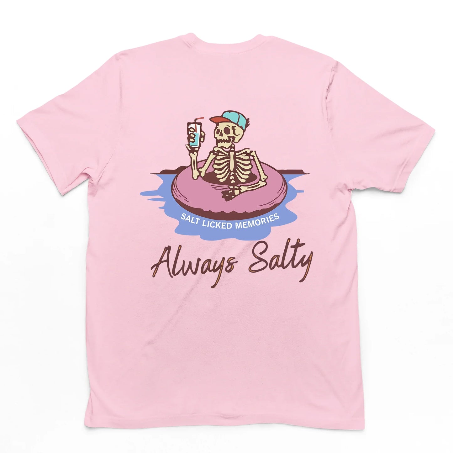 Camiseta Feminina Always Salty Skull - rosa bebê