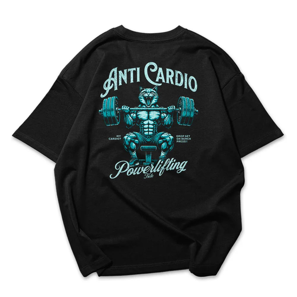 Camiseta Oversized Cat Anti Cardio Azul