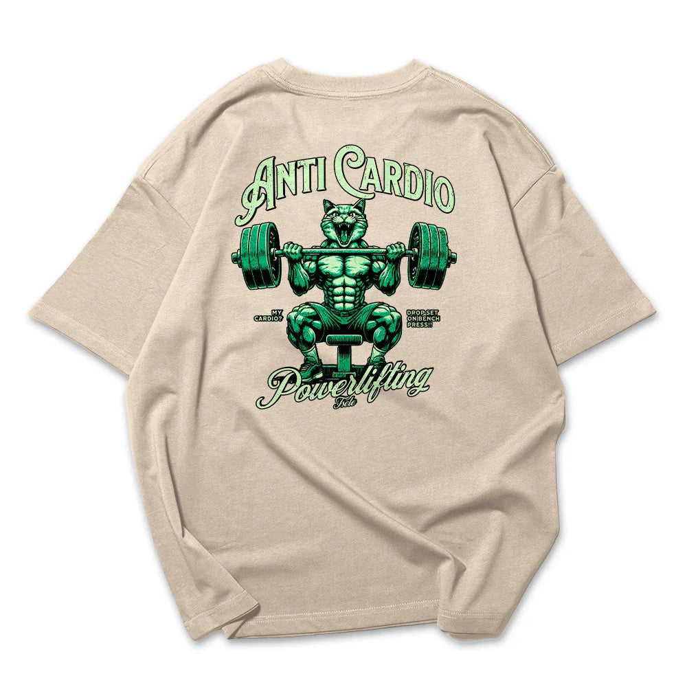 Camiseta Oversized Cat Anti Cardio Verde