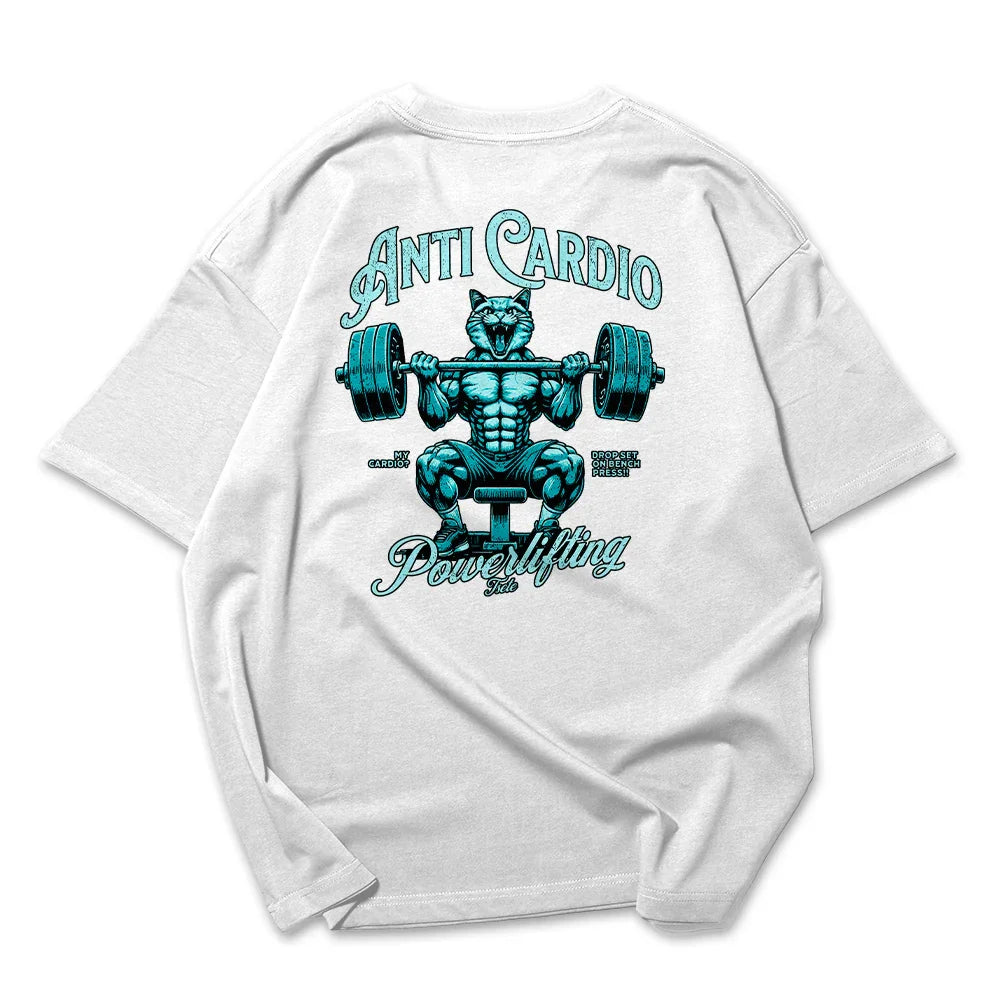 Camiseta Oversized Cat Anti Cardio Azul