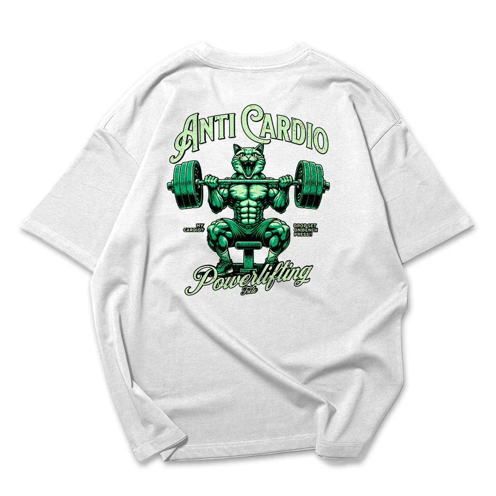 Camiseta Oversized Cat Anti Cardio Verde
