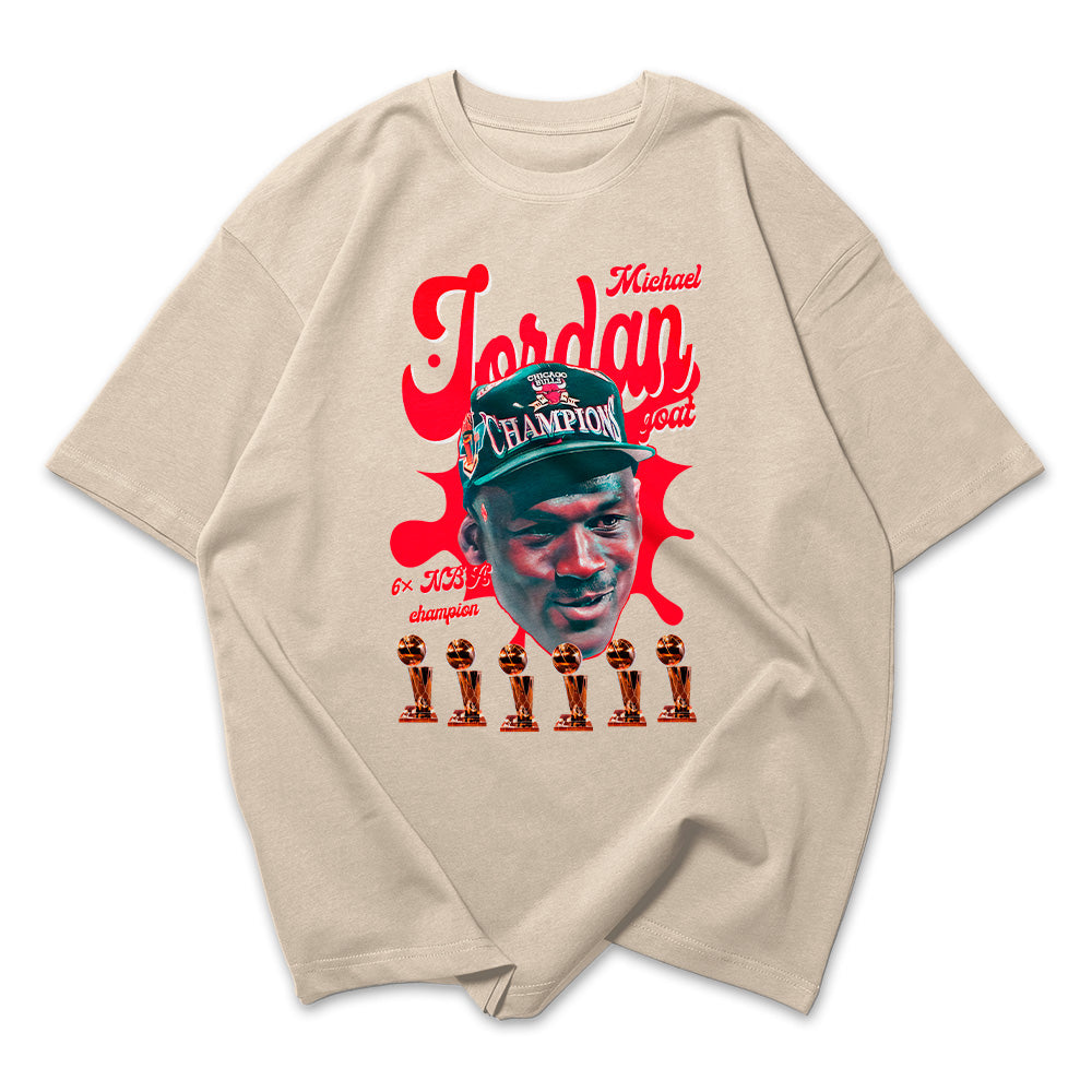 Camiseta Oversized Michael Jordan Trofeus NBA