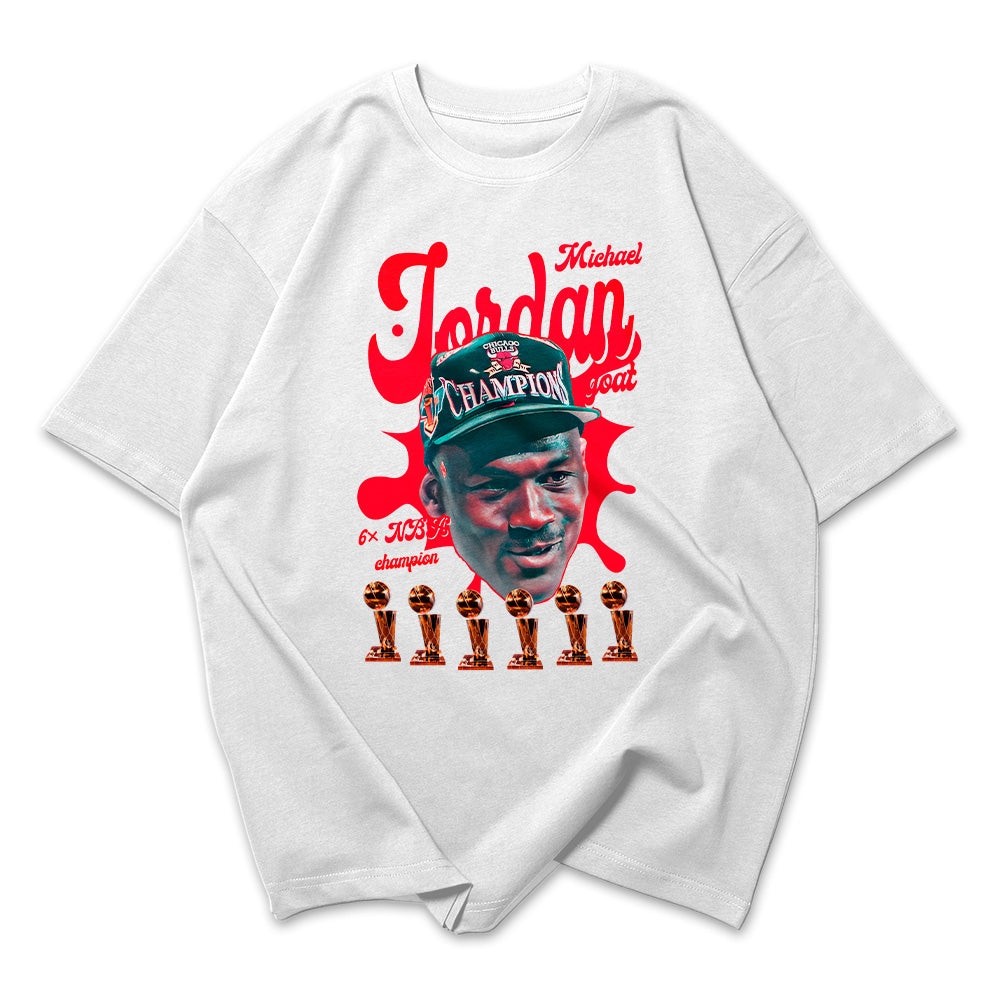 Camiseta Oversized Michael Jordan Trofeus NBA