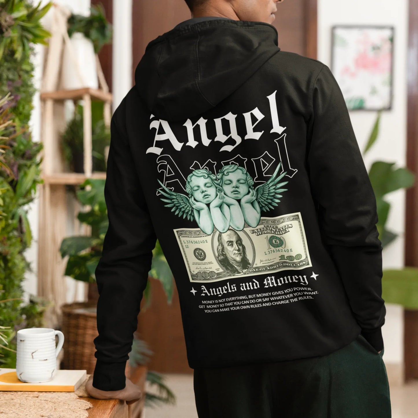 Blusa Moletom Masculino Angel Dólar Street Anjo Cupido