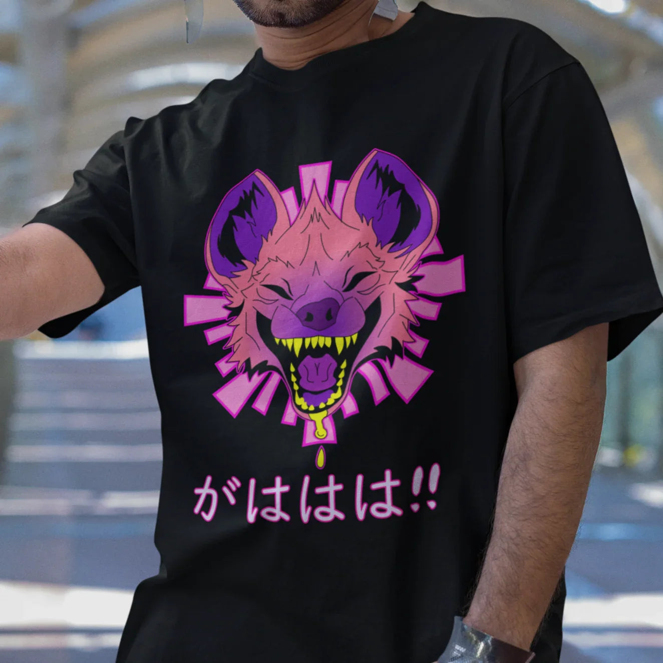 Camiseta Básica Unissex Hiena Vaporwave Purple