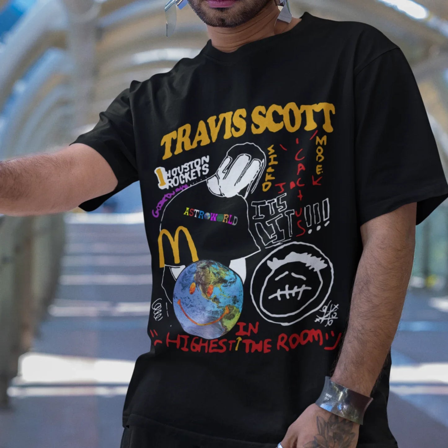 Camiseta Básica Unissex Travis Scott Singles Rapper Music