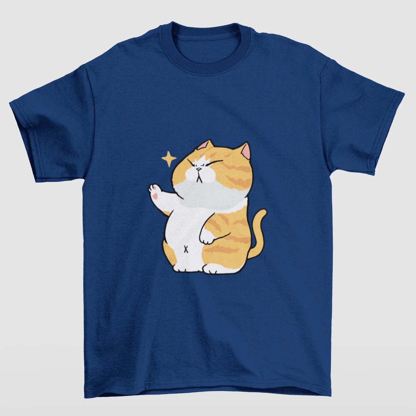 Camiseta Básica Azul Marinho Estampa de Cachorro