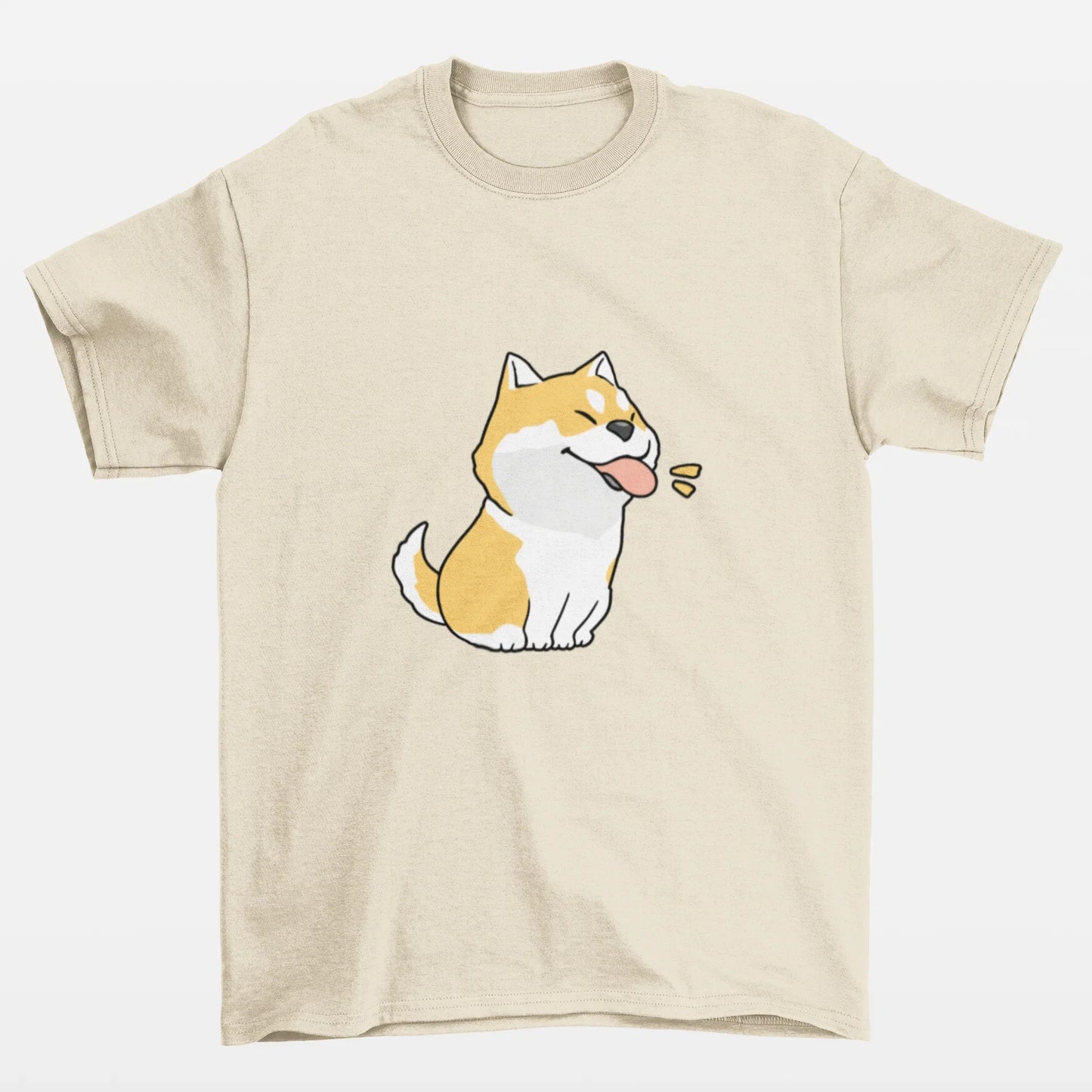 Camiseta Básica pérola Estampa de Cachorro