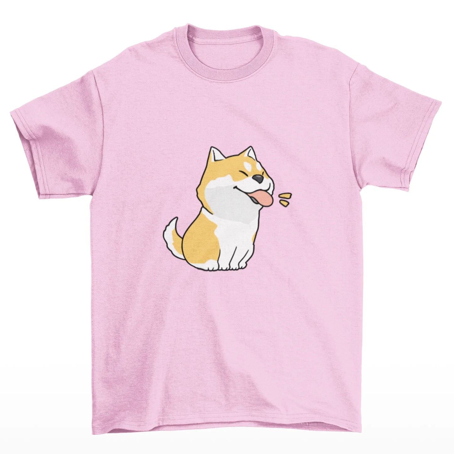Camiseta Básica rosa bebê Estampa de Cachorro