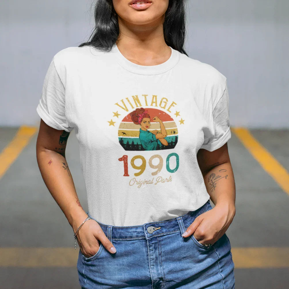 Camiseta Básica Algodão Vintage 1990