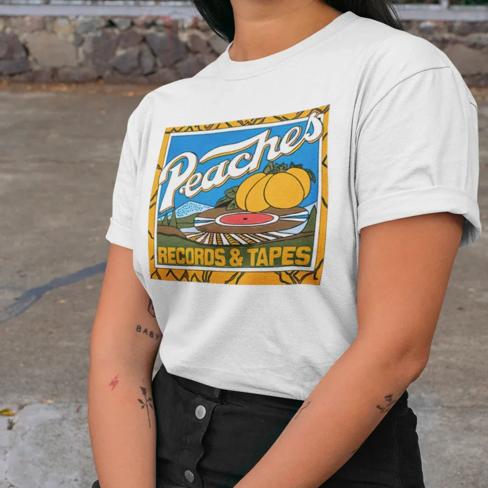 Camiseta Básica Algodão Vintage Fashion Peaches Records