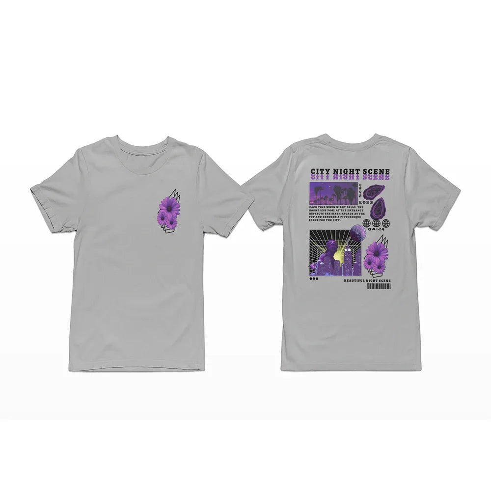 Camiseta Básica City Night Scene