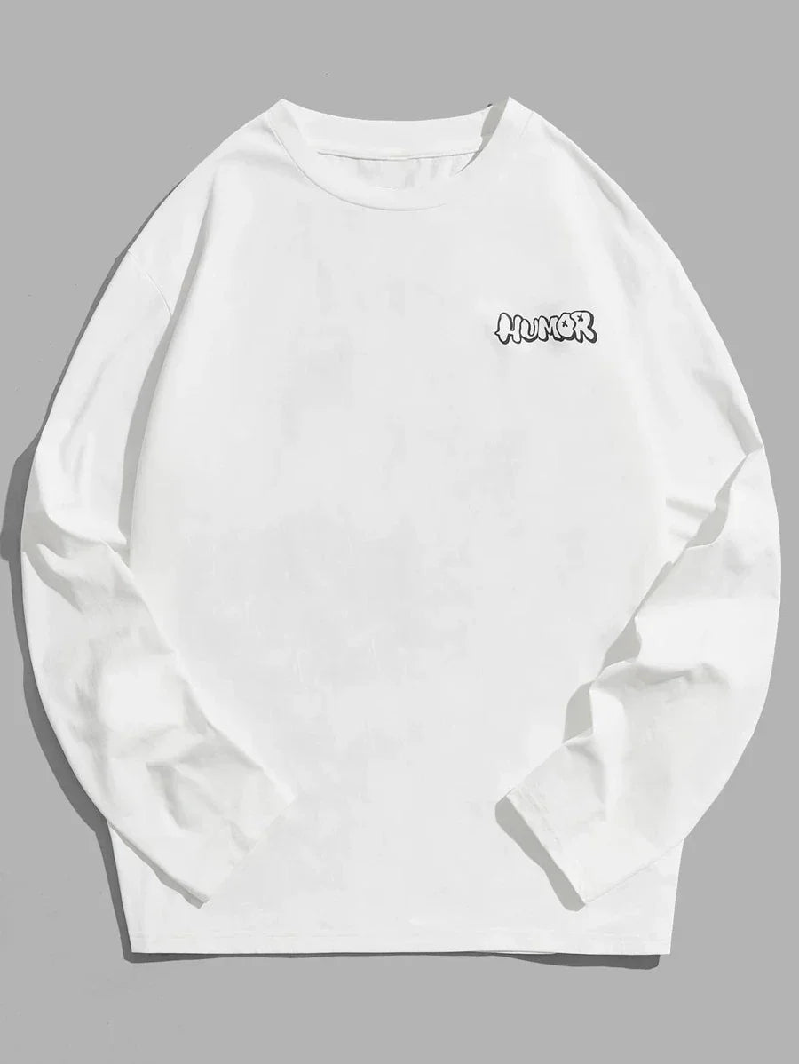 Moletom canguru com estampa humor fashion Peito - Branco
