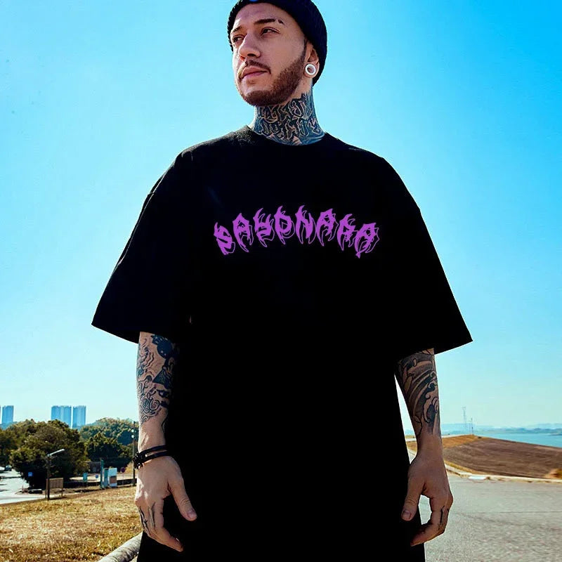 Camiseta Básica Com Estampa Sayonara - Preto