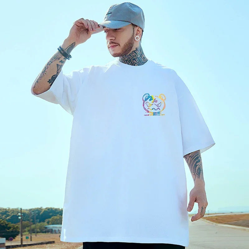 Camiseta Básica Com Estampa Urso Colorido