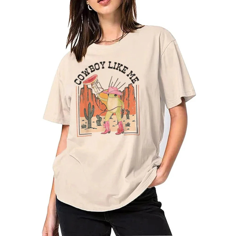 Camiseta Básica Cowboy Like Me Frog - pérola