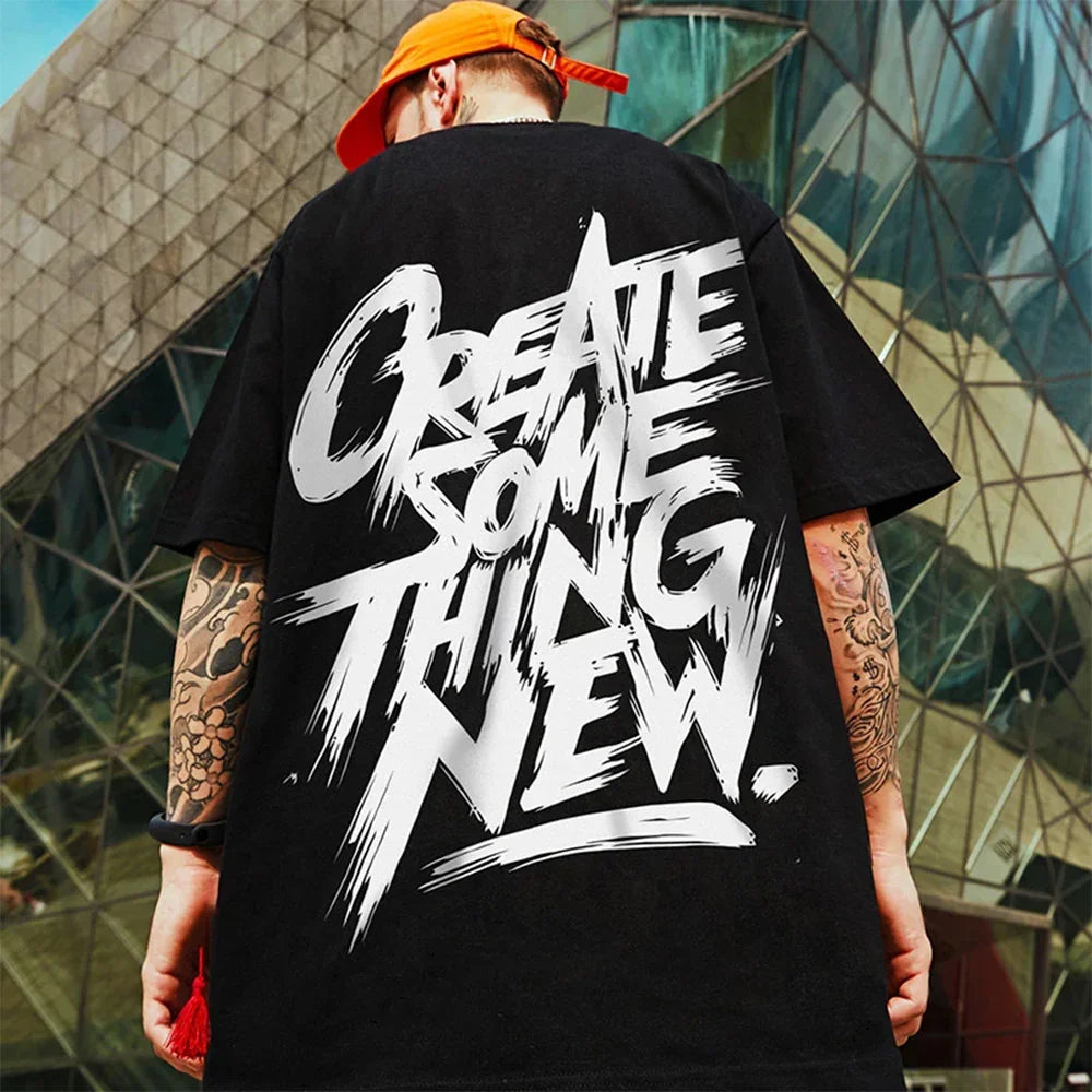 Camiseta básica com estampa create something new