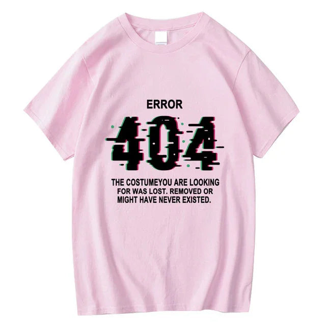 camiseta básica com estampa error 404