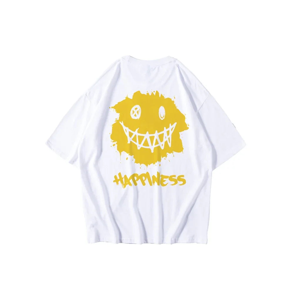 Camiseta Básica Happiness Smile - branco