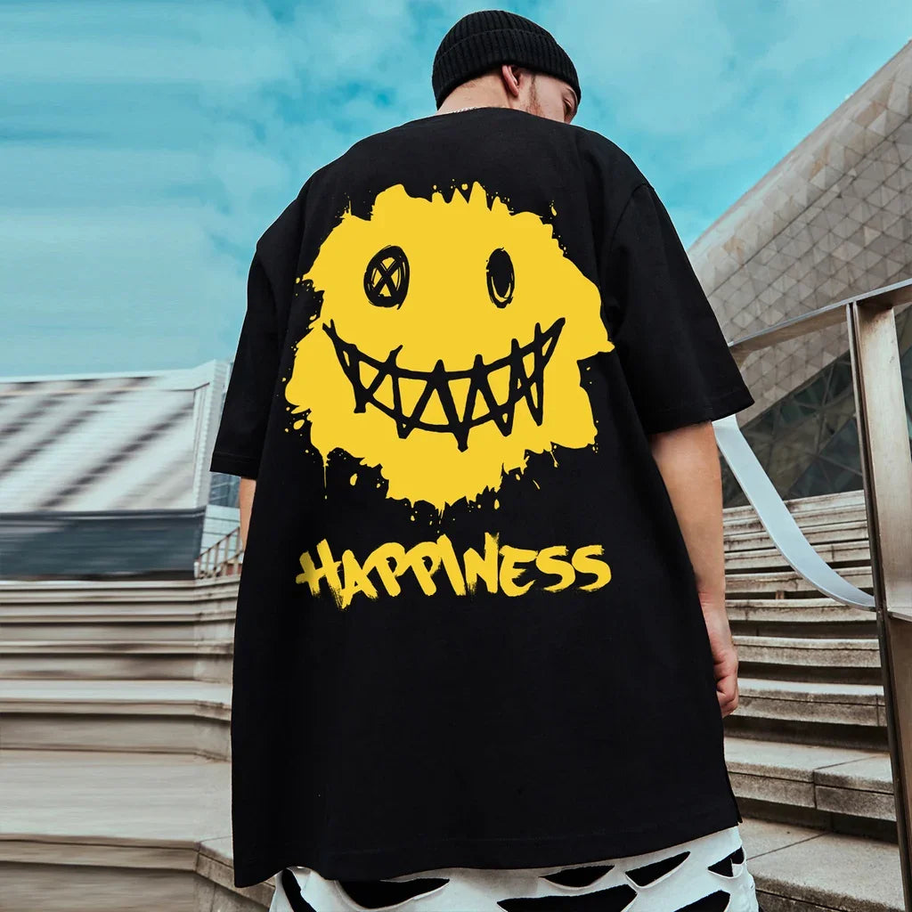 Camiseta Básica Happiness Smile - preto