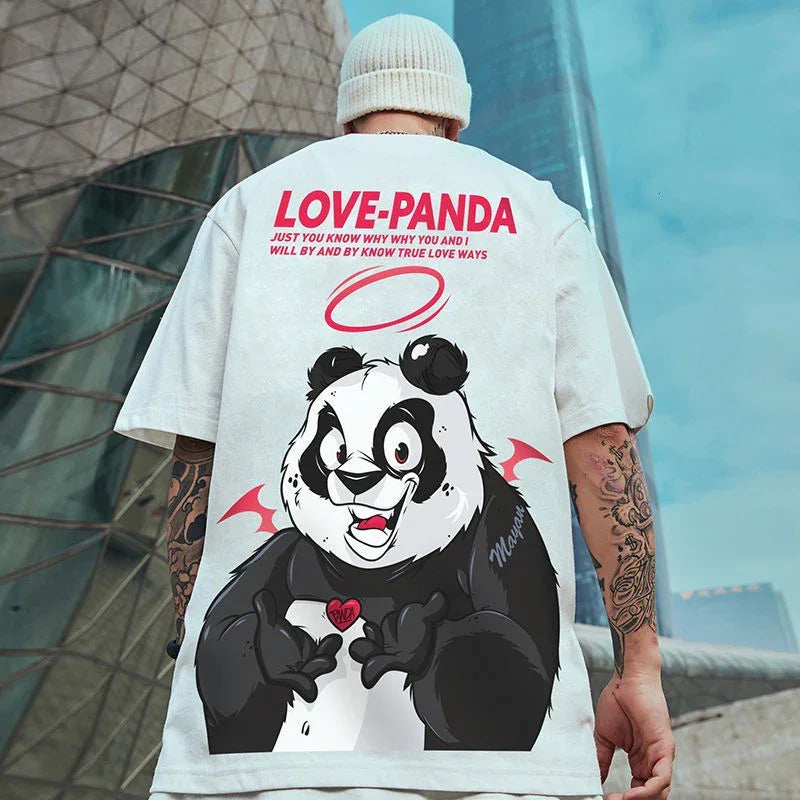 Camiseta Básica Love Panda- BRANCO