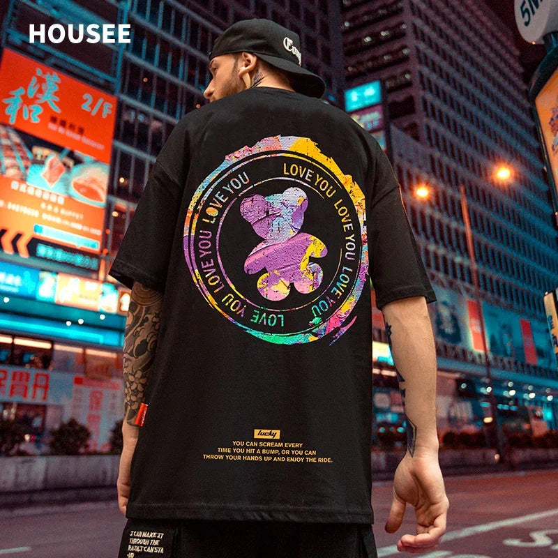 Camiseta Básica Love You Bear - PRETO