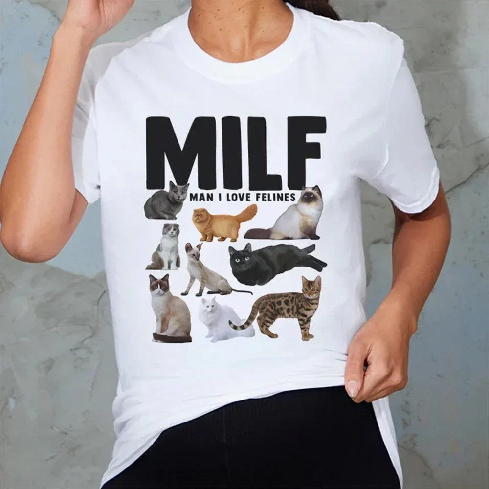 Camiseta Básica MILF Man I Love Felines - BRANCO