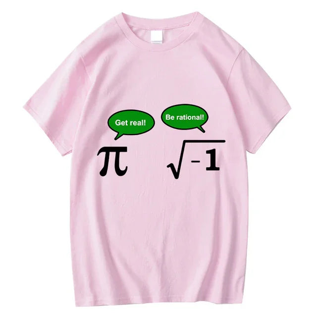 Camiseta Básica Pi e Raiz Imaginária Funny Joke Rosa Bebê