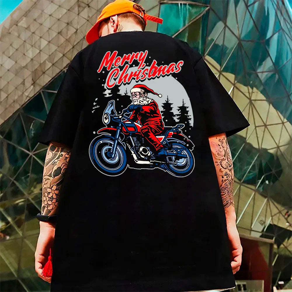 camiseta Básica Unissex com Estampa Moto Bicicleta