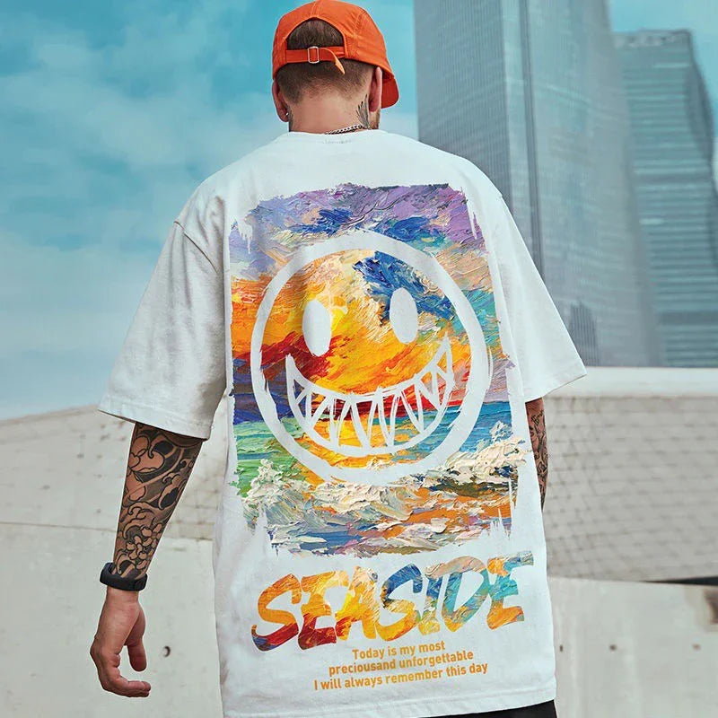 Camiseta Básica Seaside Smile - branco