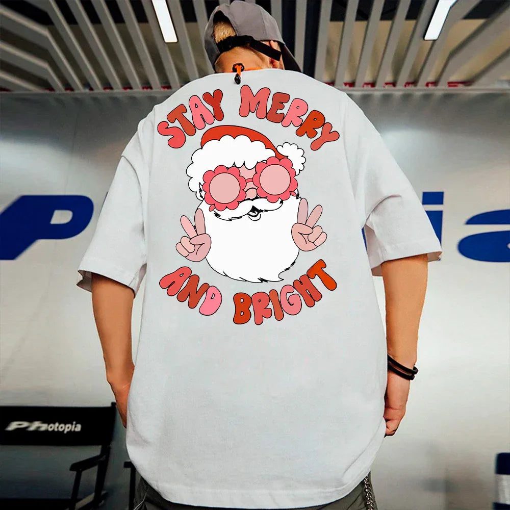 Camiseta Básica Unissex Com Estampa papai Noel