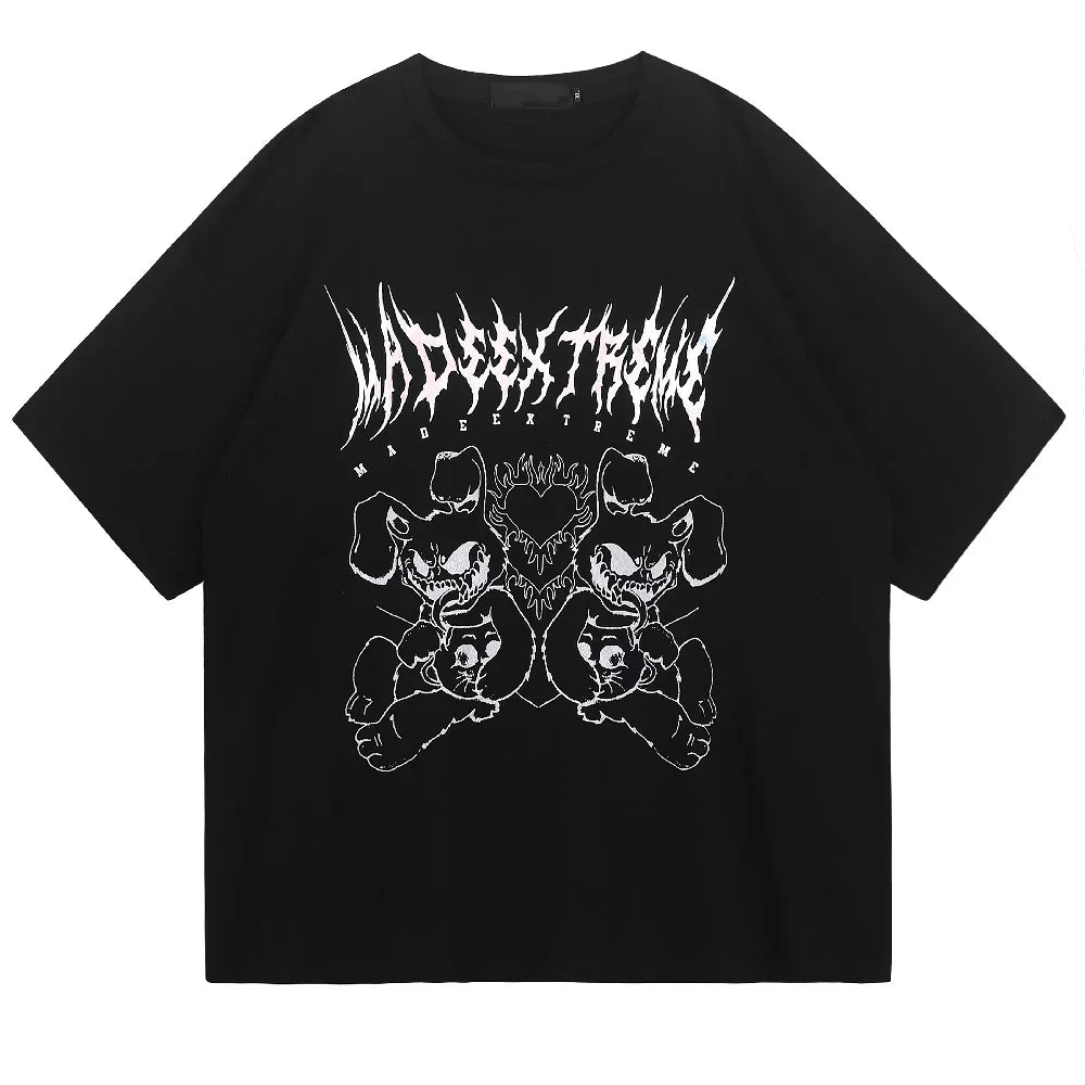 Camiseta Básica Com Estampa Ursinhos Demoníacos
