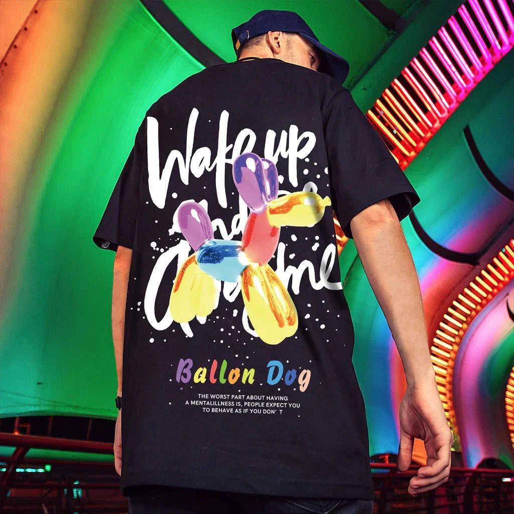 Camiseta Básica Com Estampa Cachorro De Balão