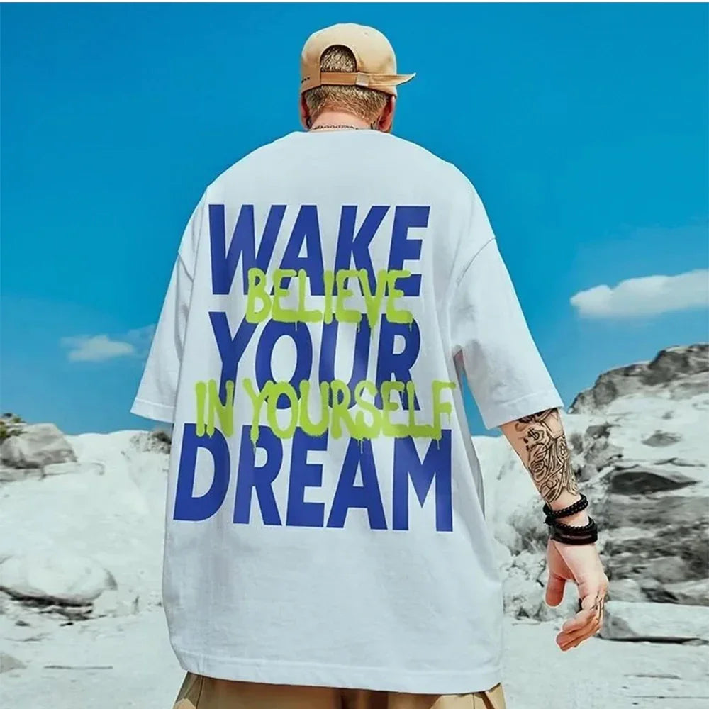 camiseta básica com estampa acredite em você