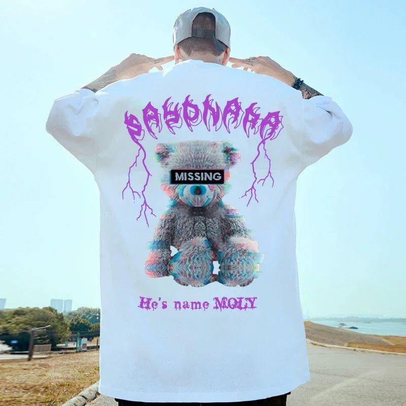 Camiseta Básica Com Estampa Ursinho Sayonara - Branco