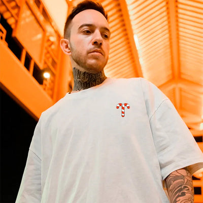 Camiseta Básica Unissex Com Estampa Doce De Natal- branco