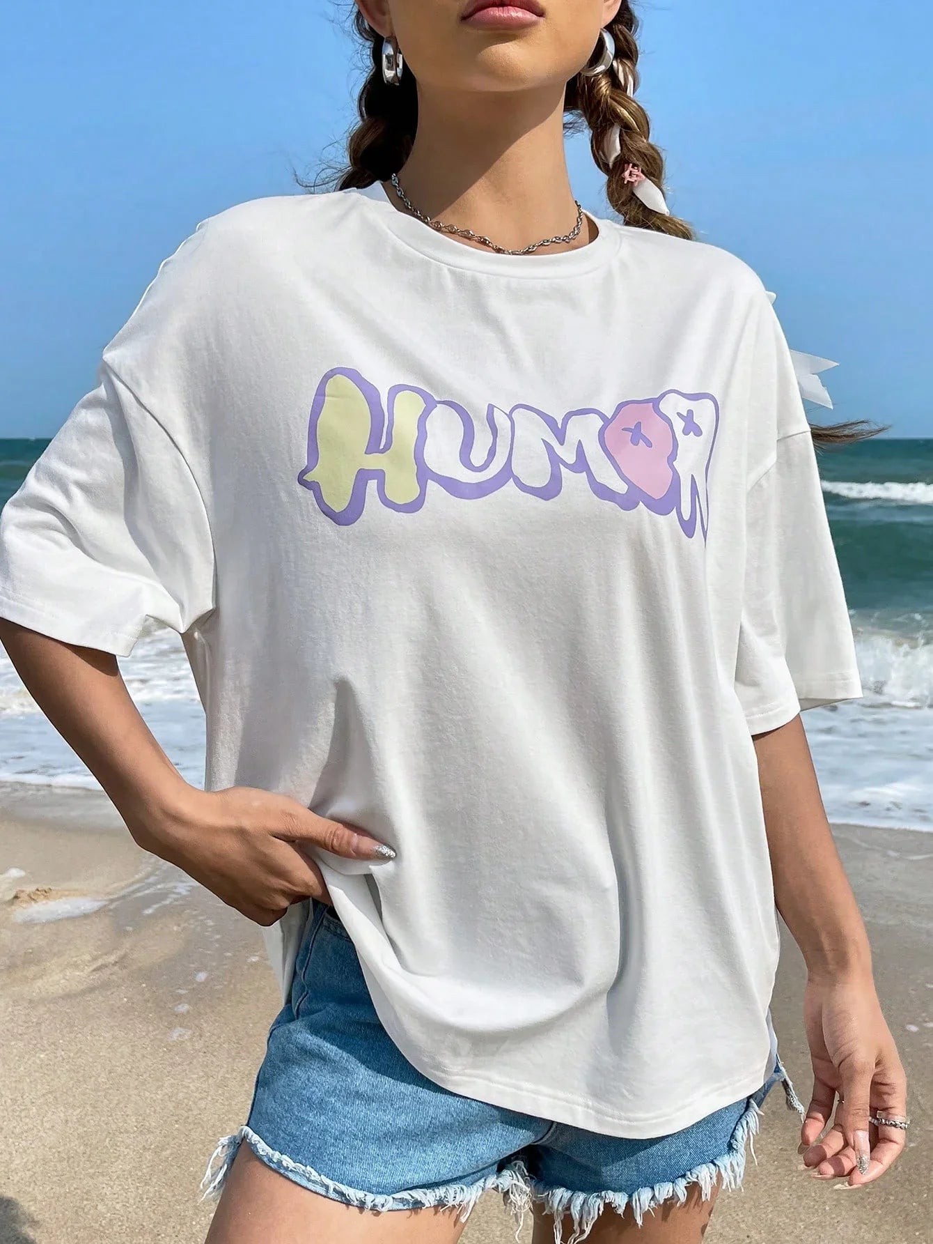 Camiseta Feminina Branca Com Estampa Humor - Branco