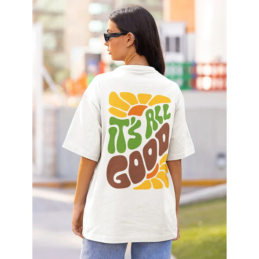 Camiseta Básica Feminina Com Estampa Girassol